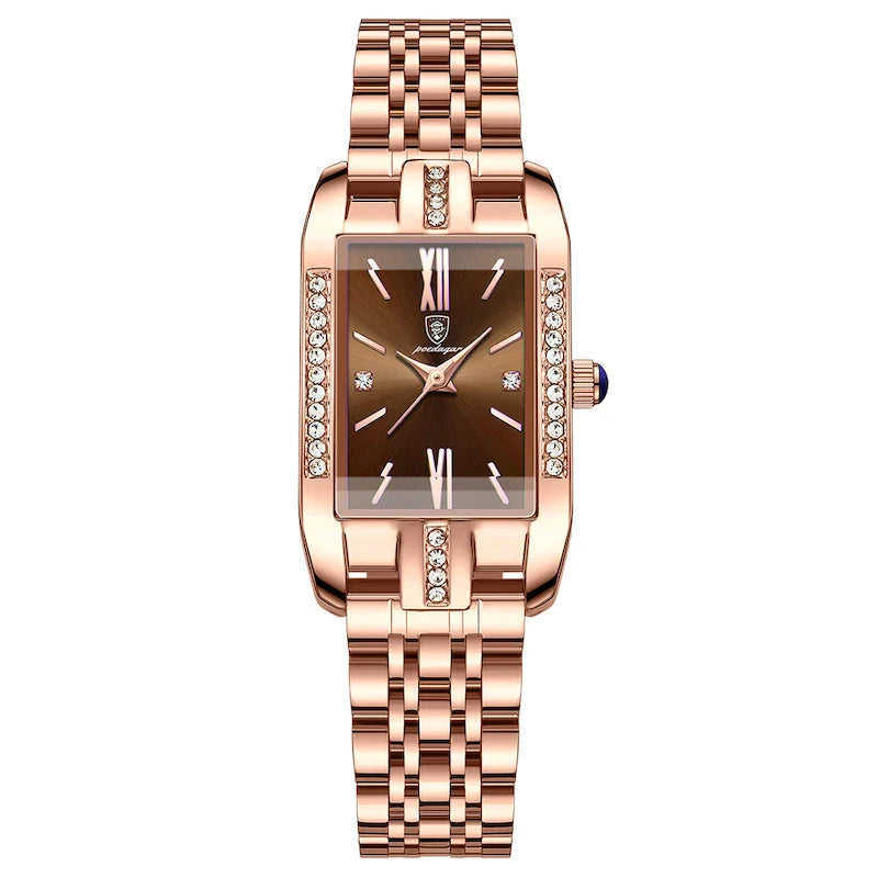 Relógio Quartz Feminino Retangular Luxo Vanny