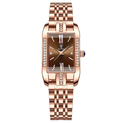 Relógio Quartz Feminino Retangular Luxo Vanny