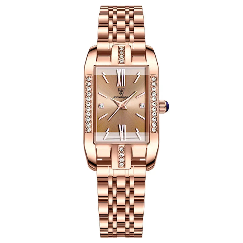 Relógio Quartz Feminino Retangular Luxo Vanny