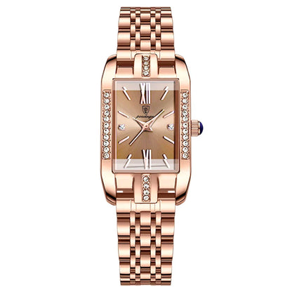 Relógio Quartz Feminino Retangular Luxo Vanny