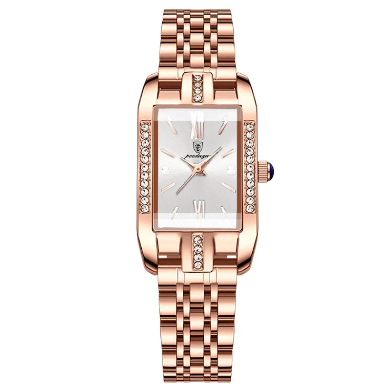 Relógio Quartz Feminino Retangular Luxo Vanny