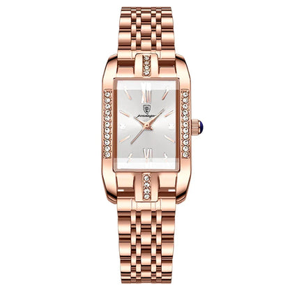 Relógio Quartz Feminino Retangular Luxo Vanny