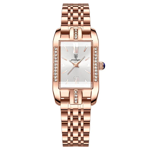 Relógio Quartz Feminino Retangular Luxo Vanny