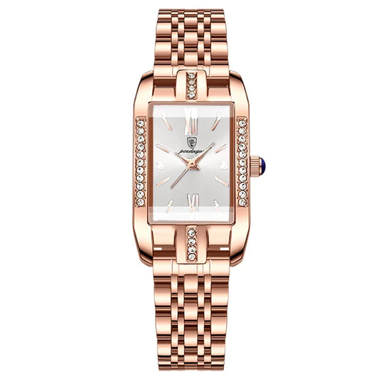 Relógio Quartz Feminino Retangular Luxo Vanny