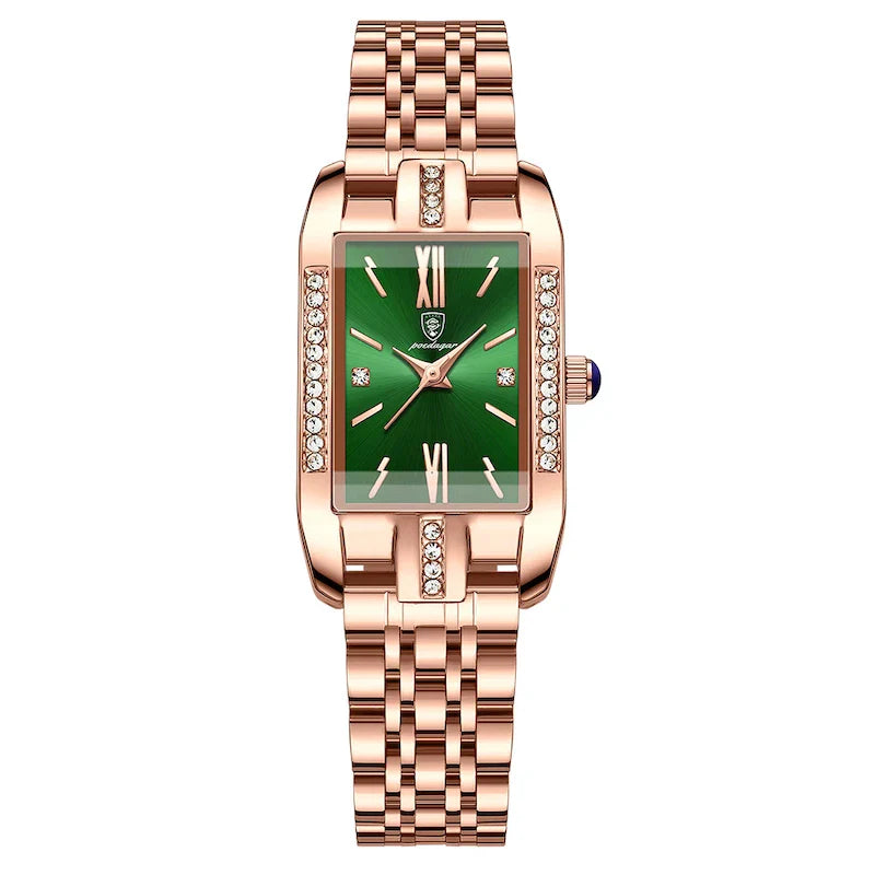 Relógio Quartz Feminino Retangular Luxo Vanny