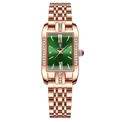 Relógio Quartz Feminino Retangular Luxo Vanny
