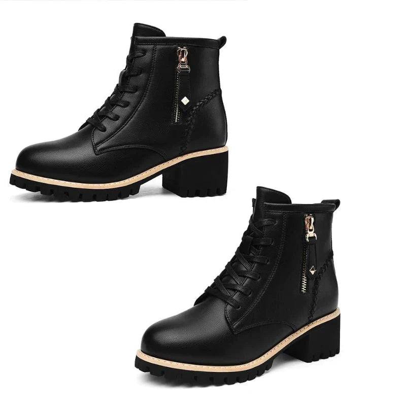 Coturno Feminino de Couro Cano Curto Vanny