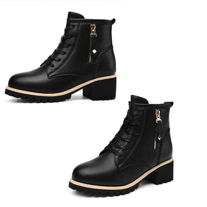 Coturno Feminino de Couro Cano Curto Vanny