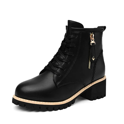 Coturno Feminino de Couro Cano Curto Vanny